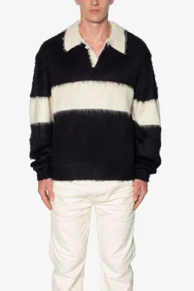 Mohair Rugby Sweater - Black/White