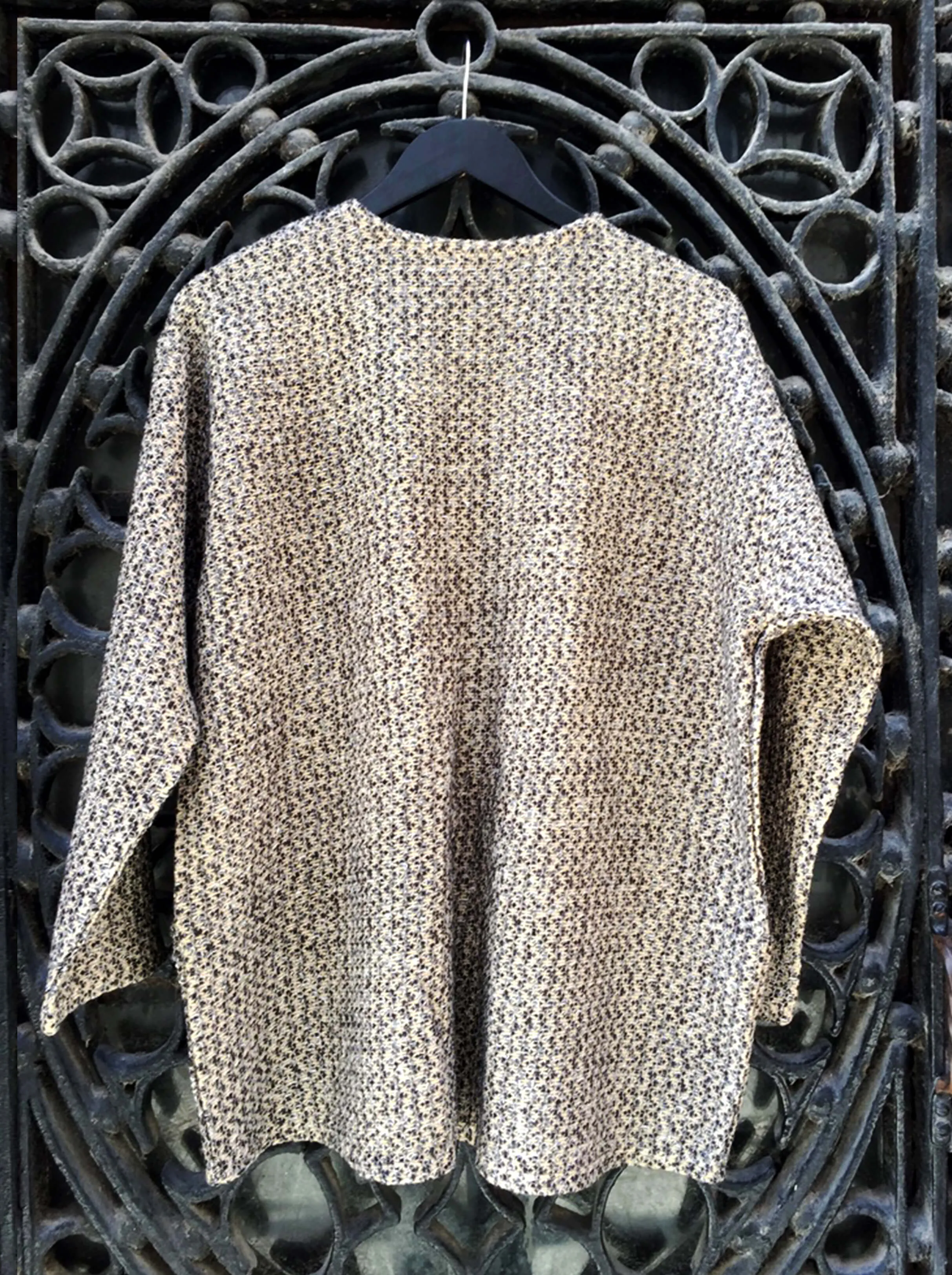 Mottled Knitted Jacket Camel and Black