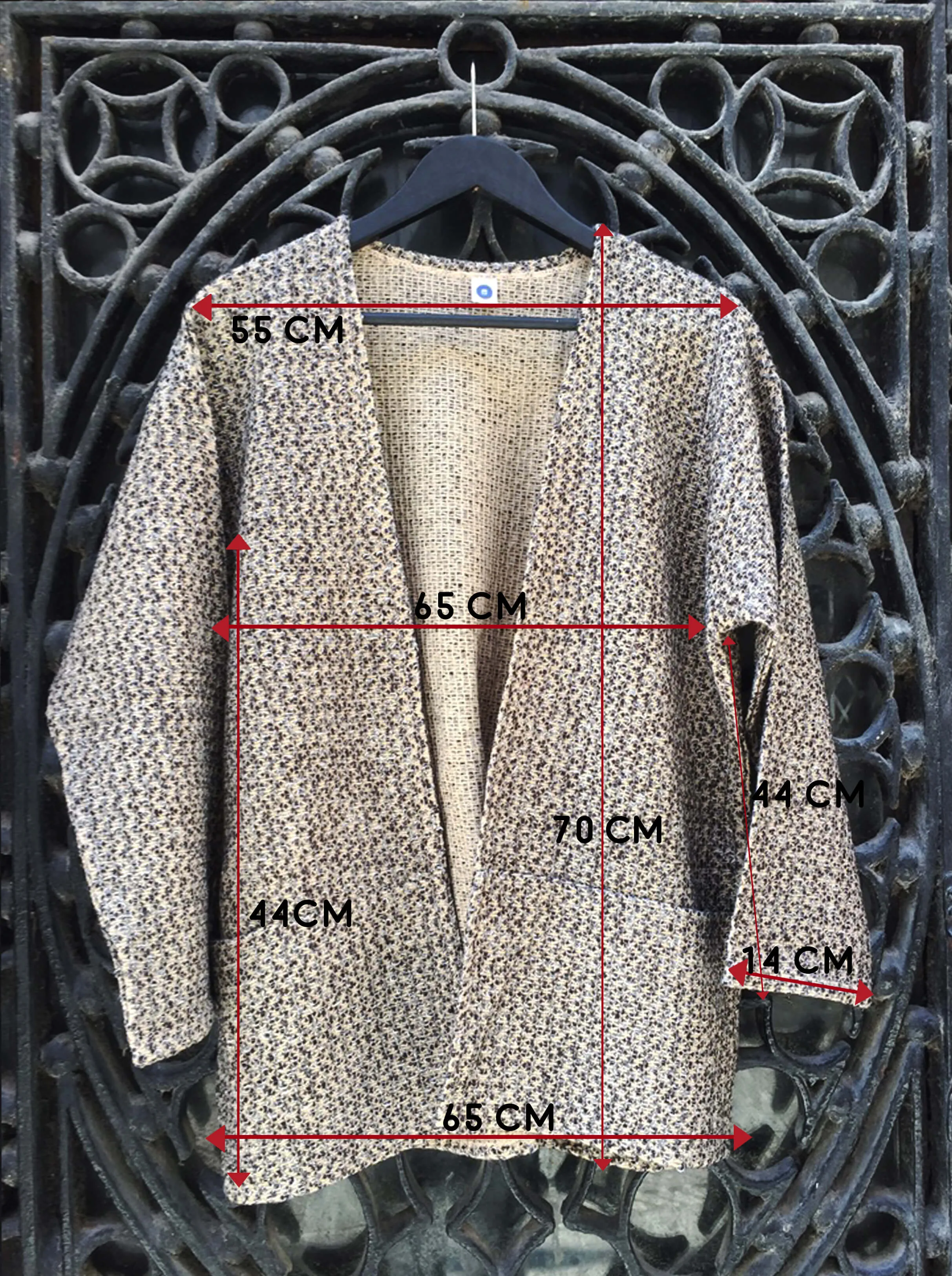 Mottled Knitted Jacket Camel and Black