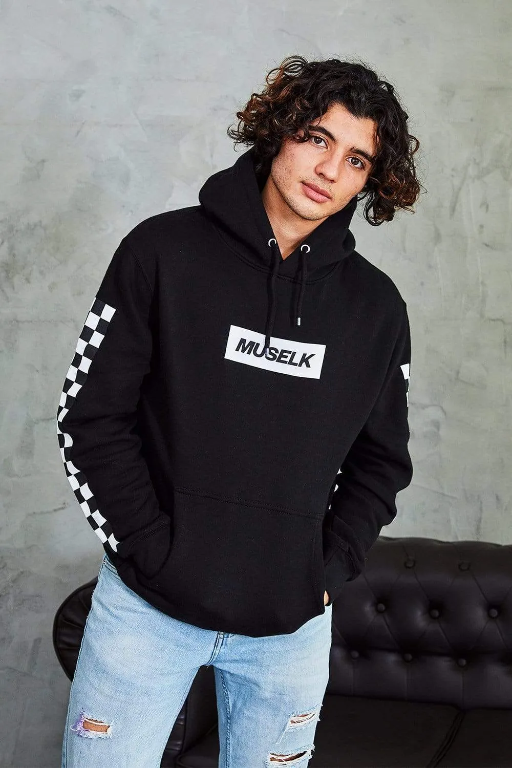 Muselk Checkered Hoodie