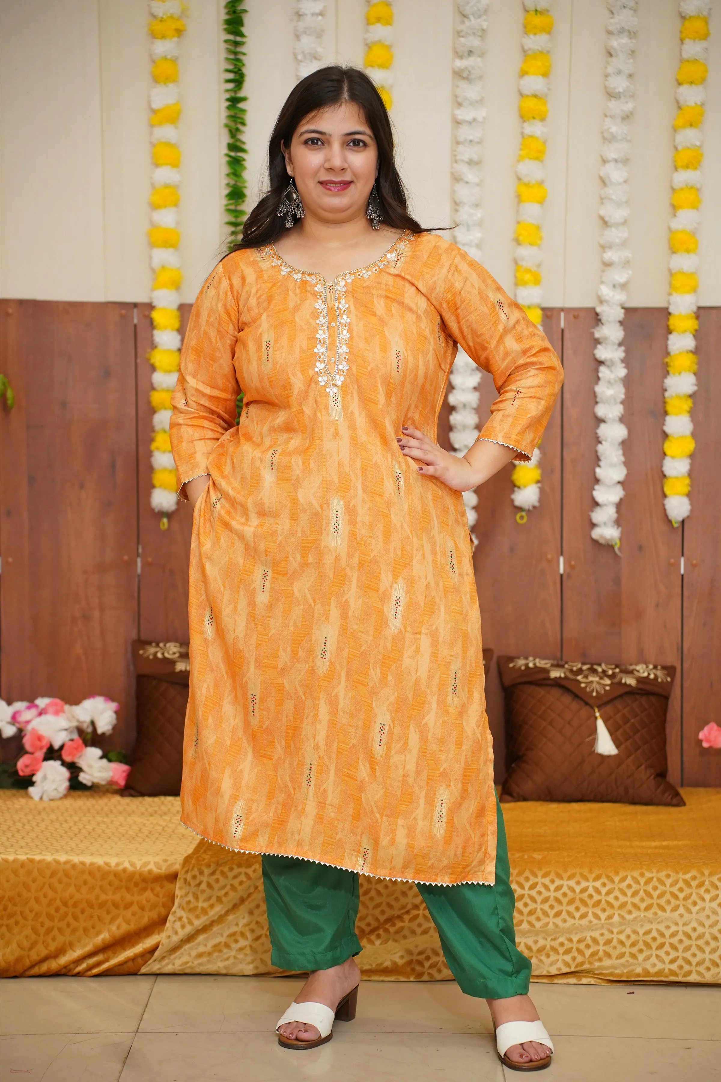 Mustard Meadow Muslin Suit Set