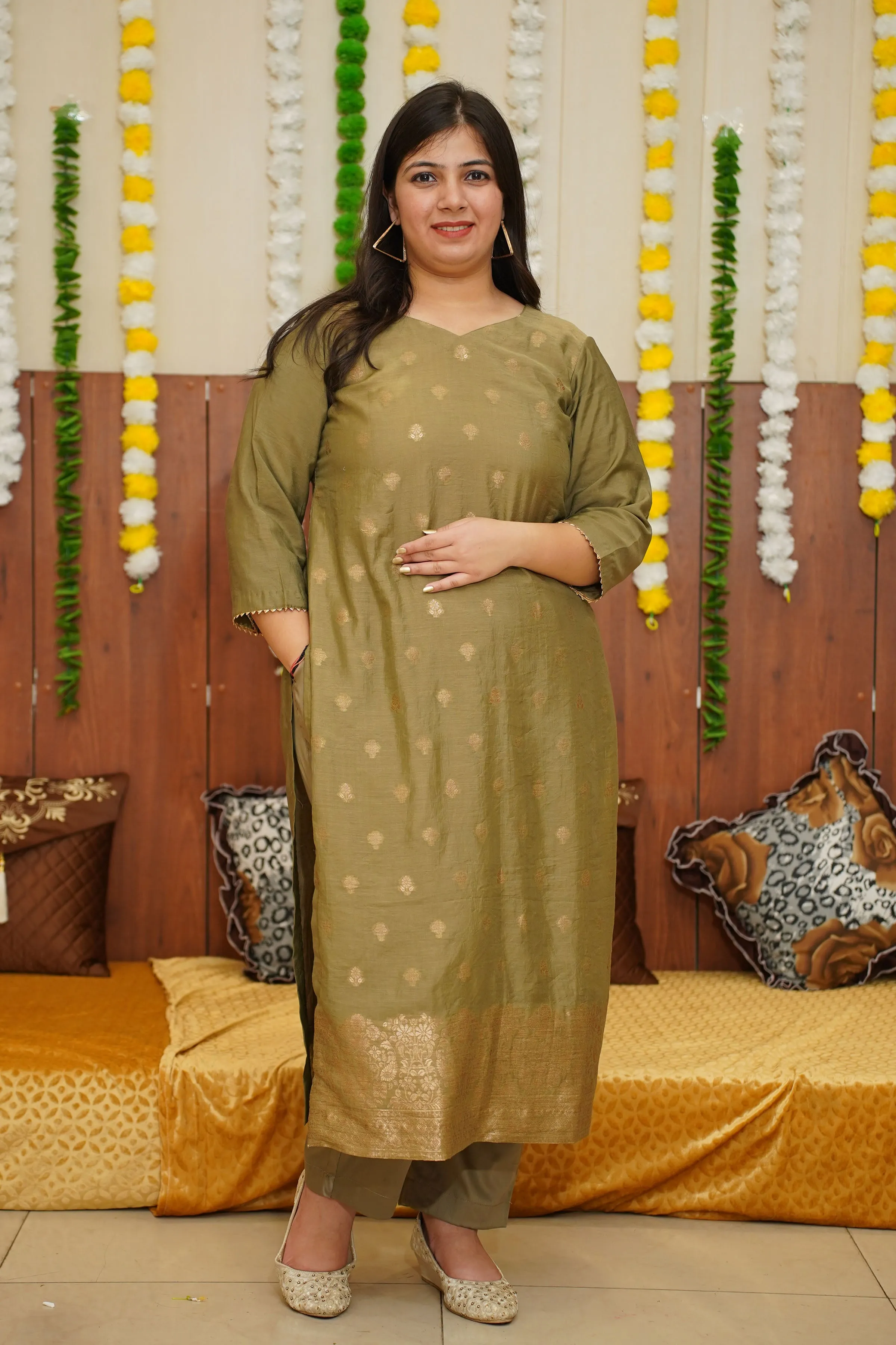 Olive Opulence Fancy Suit Set