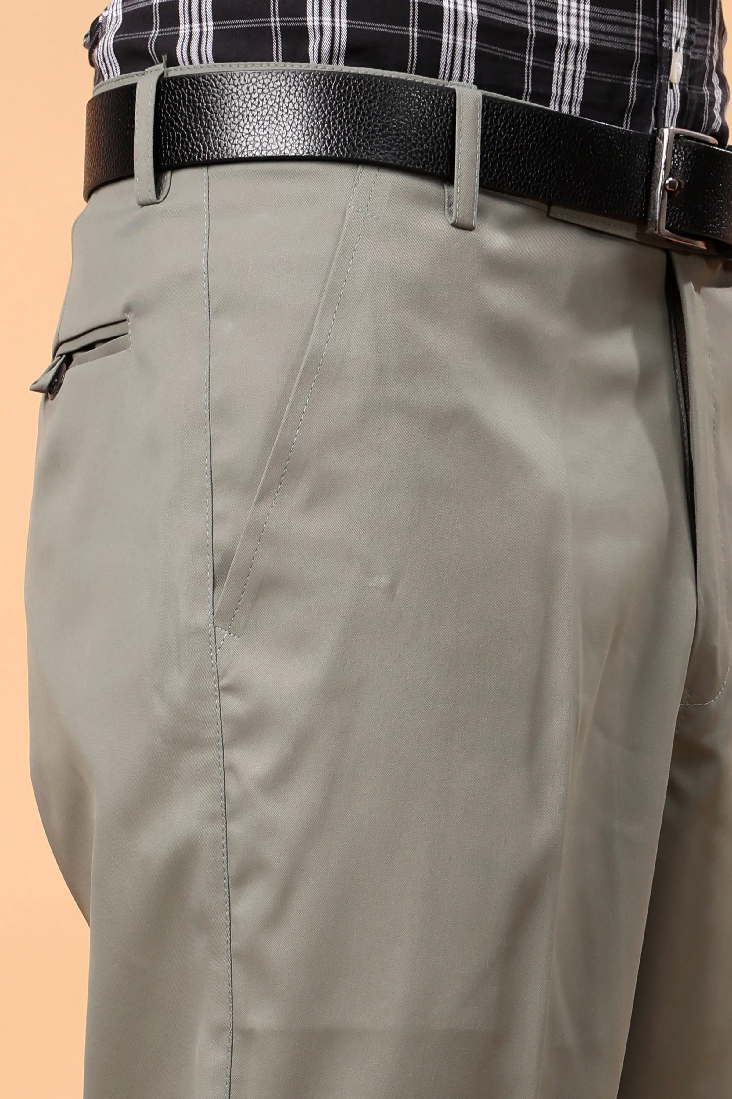 Pale Mint Solid Formal Trousers