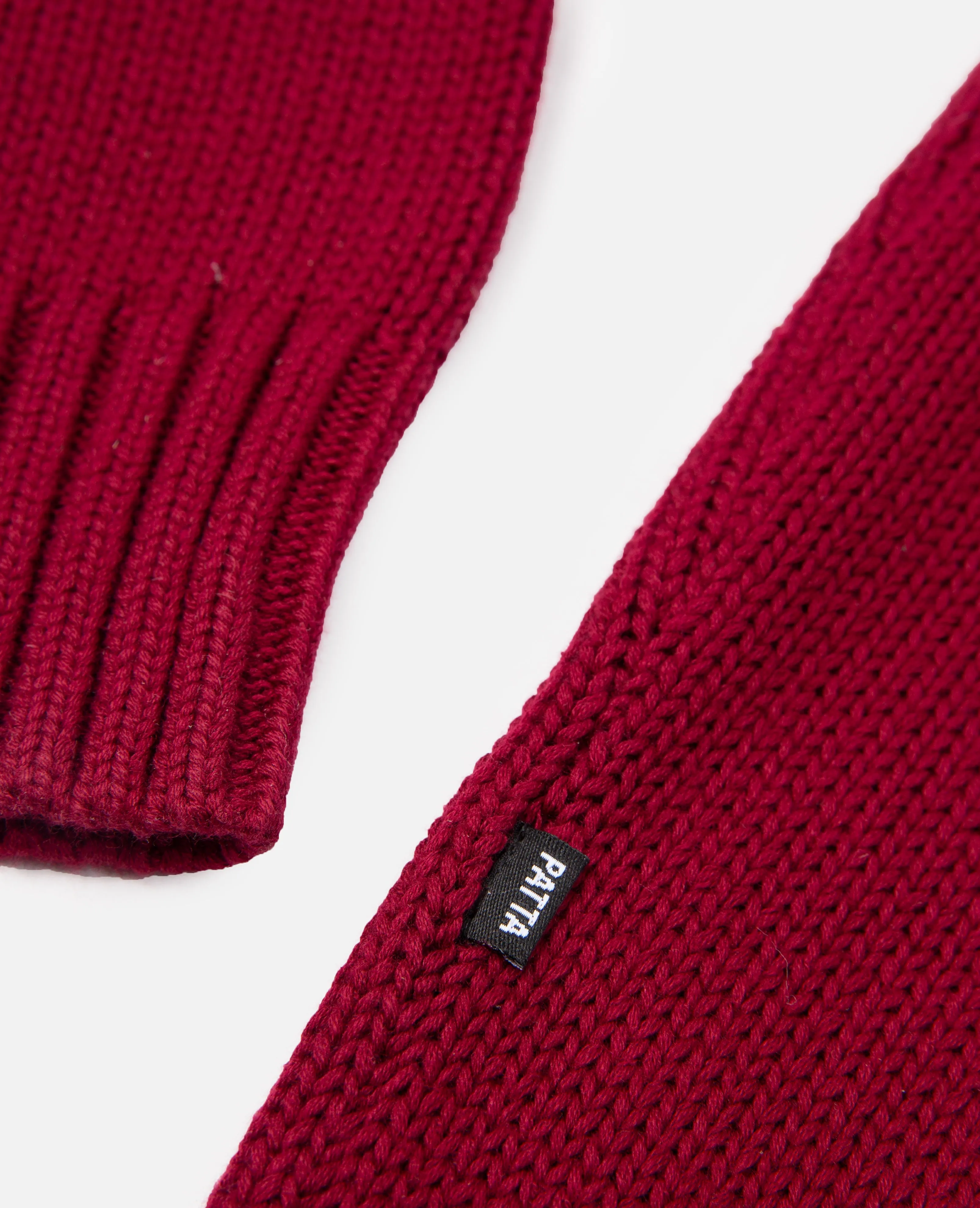 Patta University Knitted Sweater (Oxblood Red)