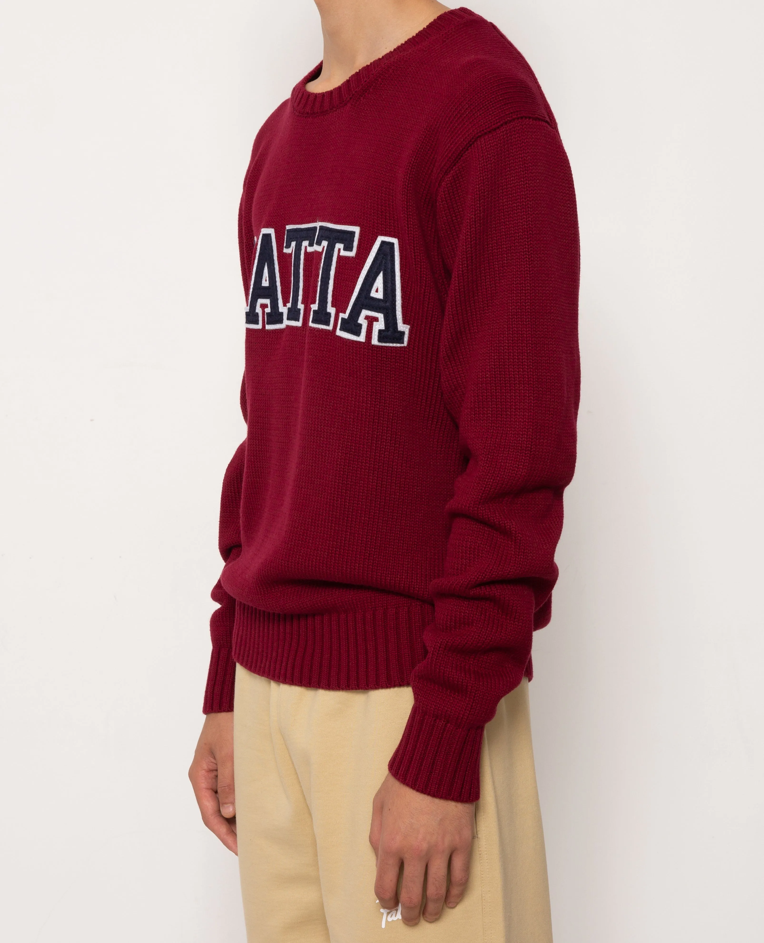 Patta University Knitted Sweater (Oxblood Red)