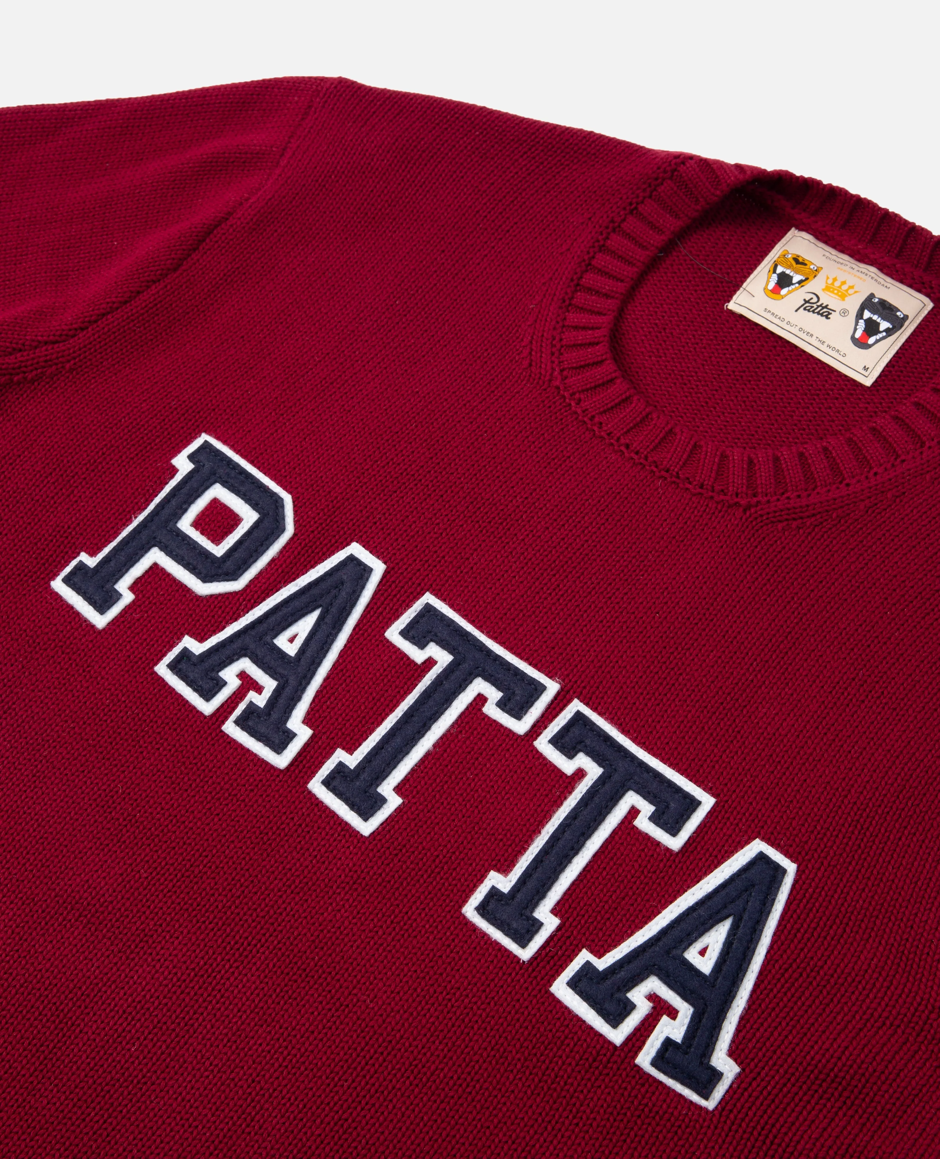 Patta University Knitted Sweater (Oxblood Red)