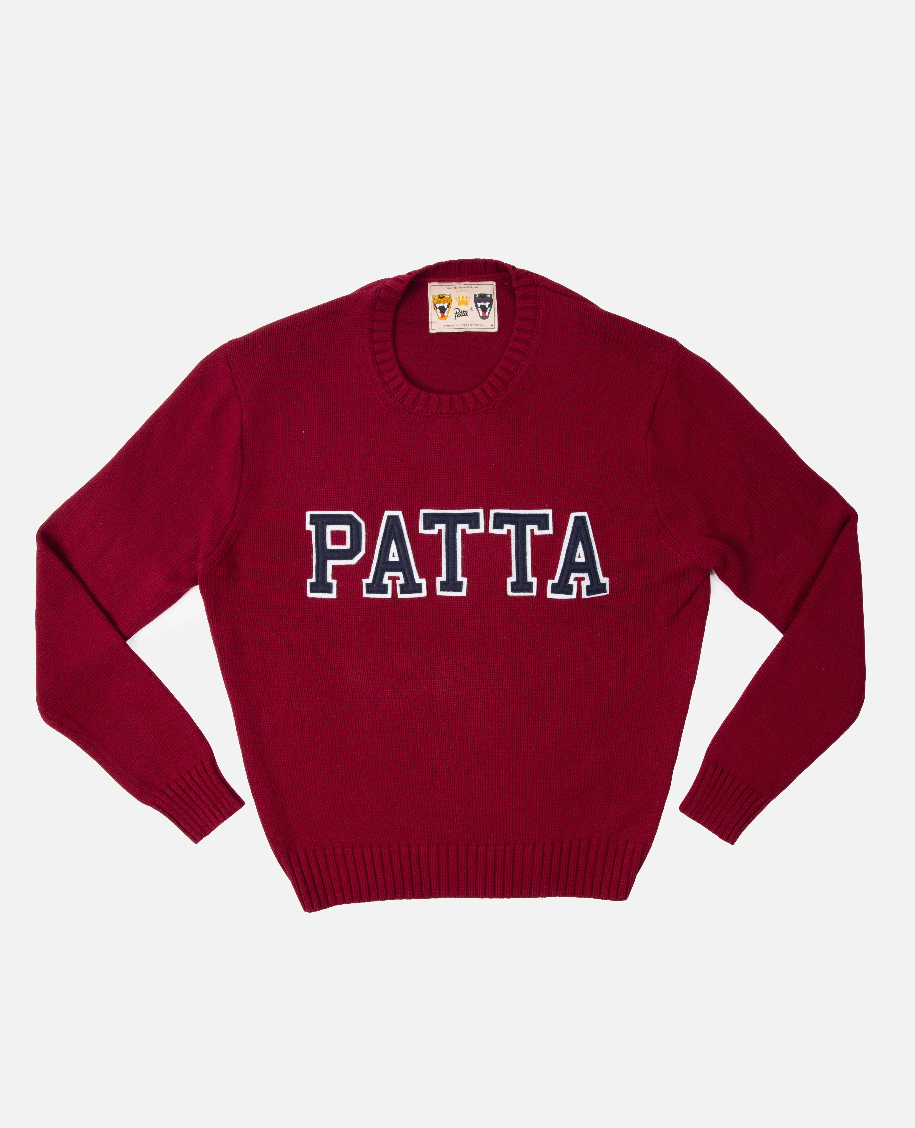 Patta University Knitted Sweater (Oxblood Red)