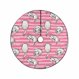 Pink Cats  Christmas Tree Skirt