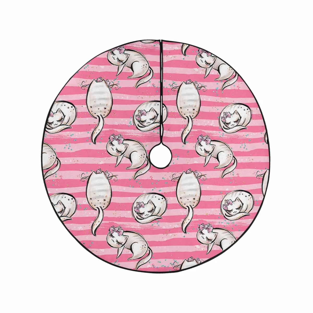 Pink Cats  Christmas Tree Skirt