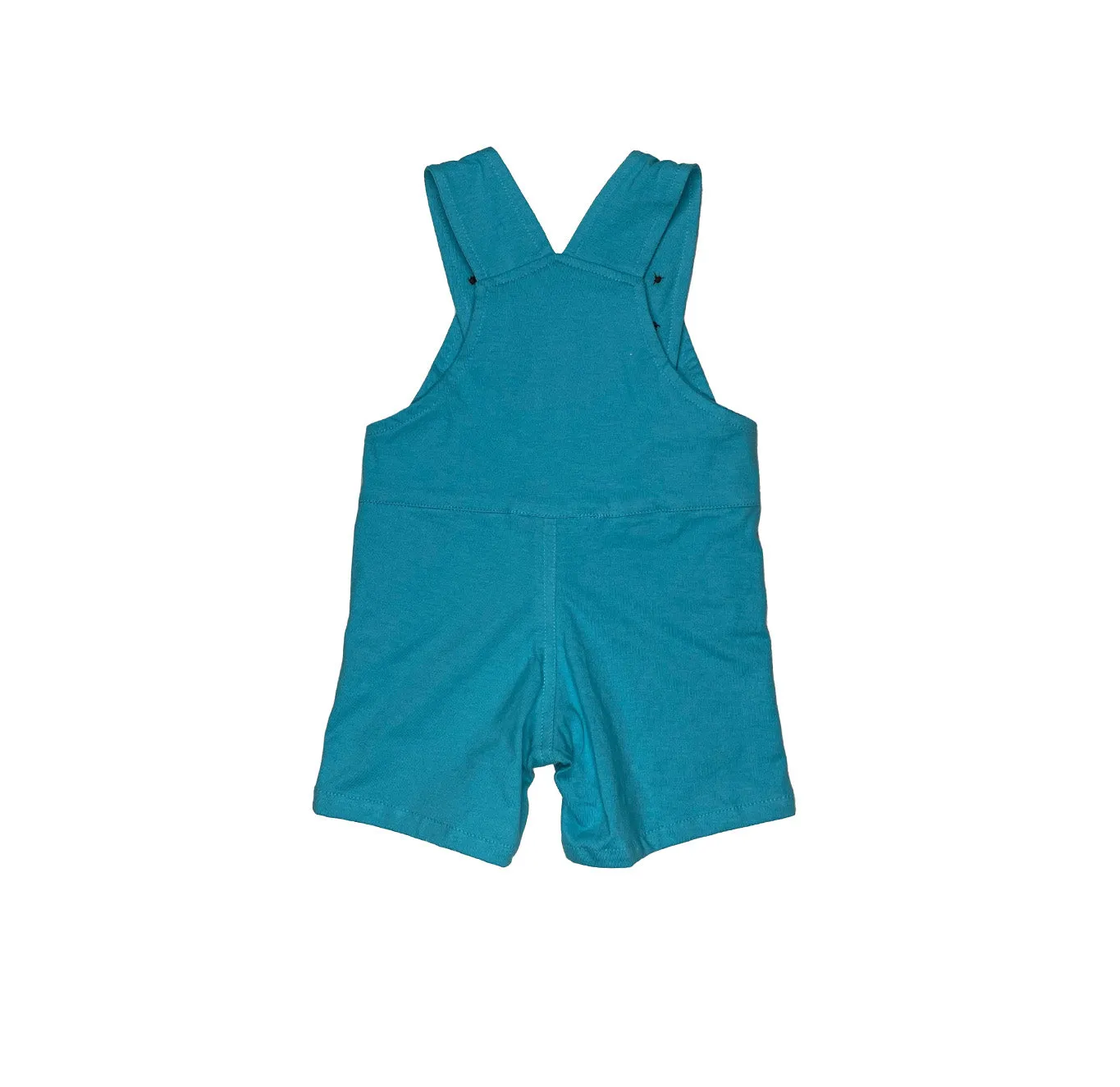 Plain Aqua Short Overall for Girls