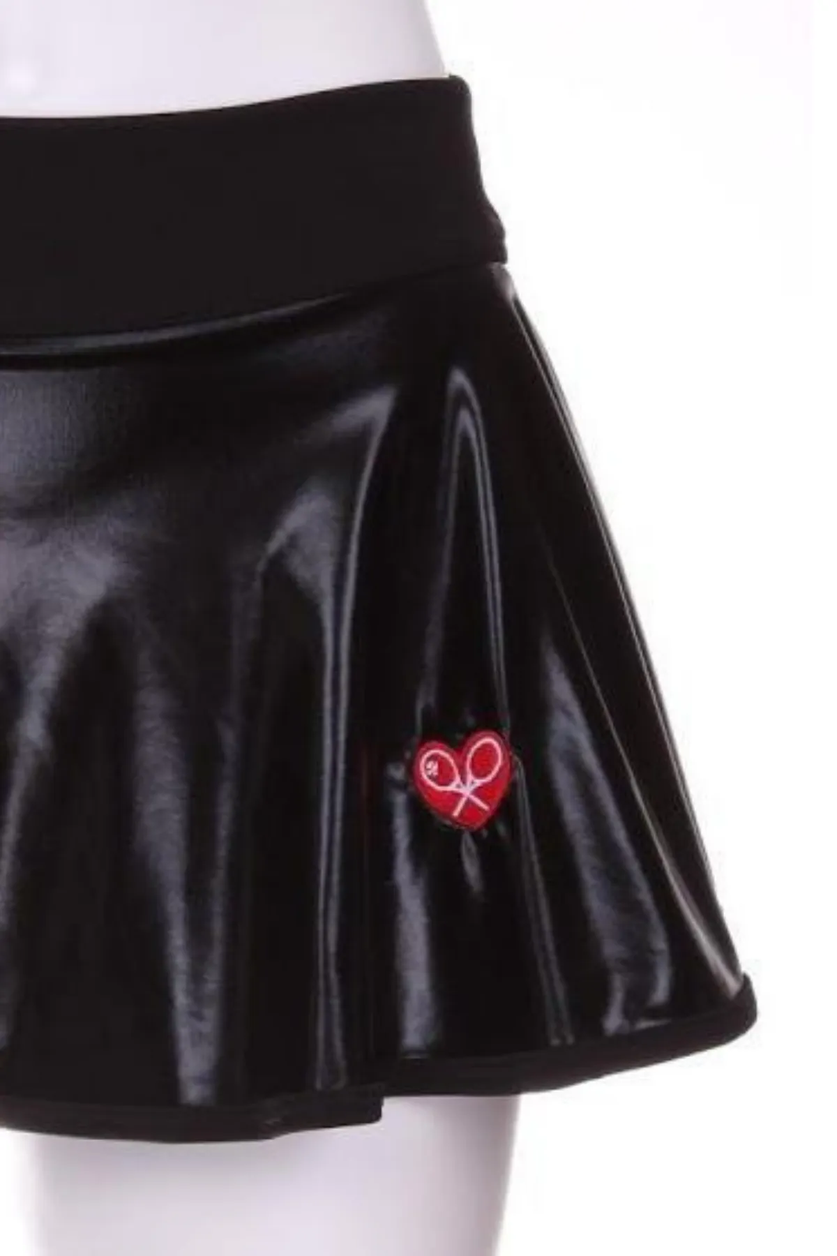 Pleather Black Tennis LOVE “O” Skirt