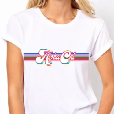 RetroStripe T-Shirt - Alpha Chi Omega