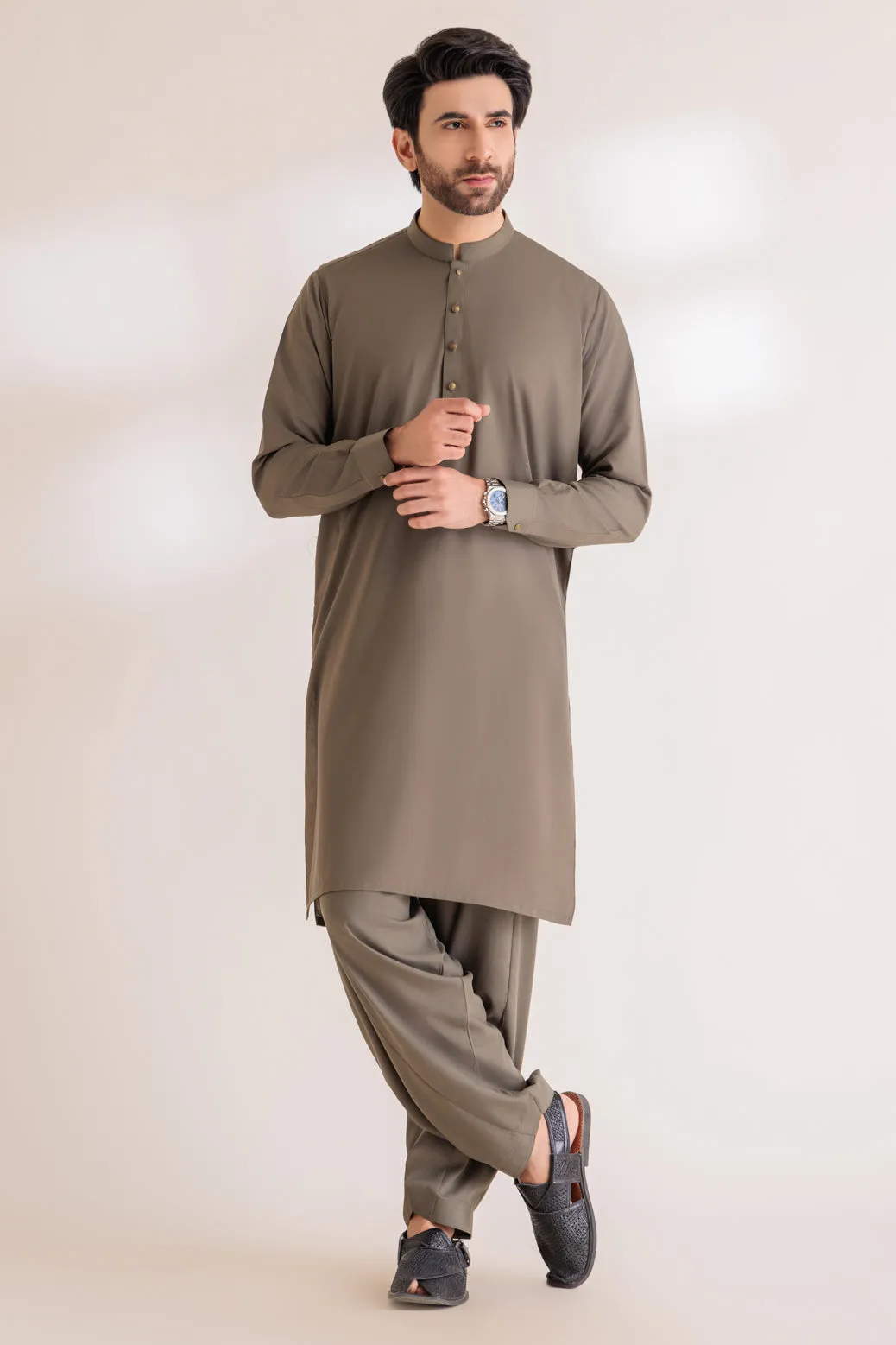 SAGE-BLENDED-SHALWAR SUIT - (GSBS24-005) BIN 57 M12