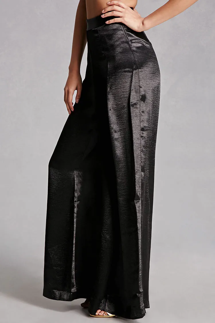 SATIN FLOWING TROUSERS