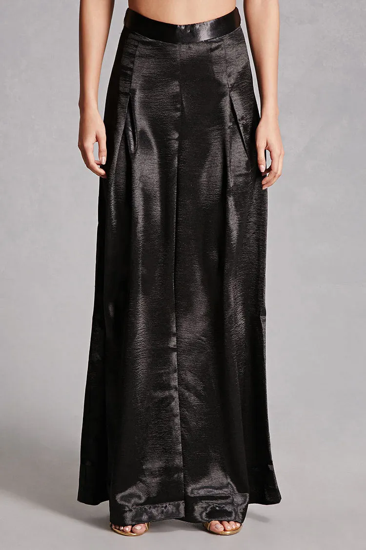 SATIN FLOWING TROUSERS