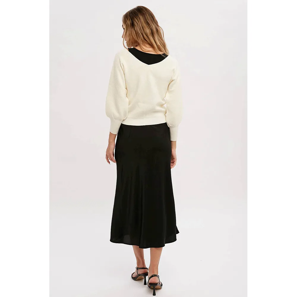 Satin Midi Skirt