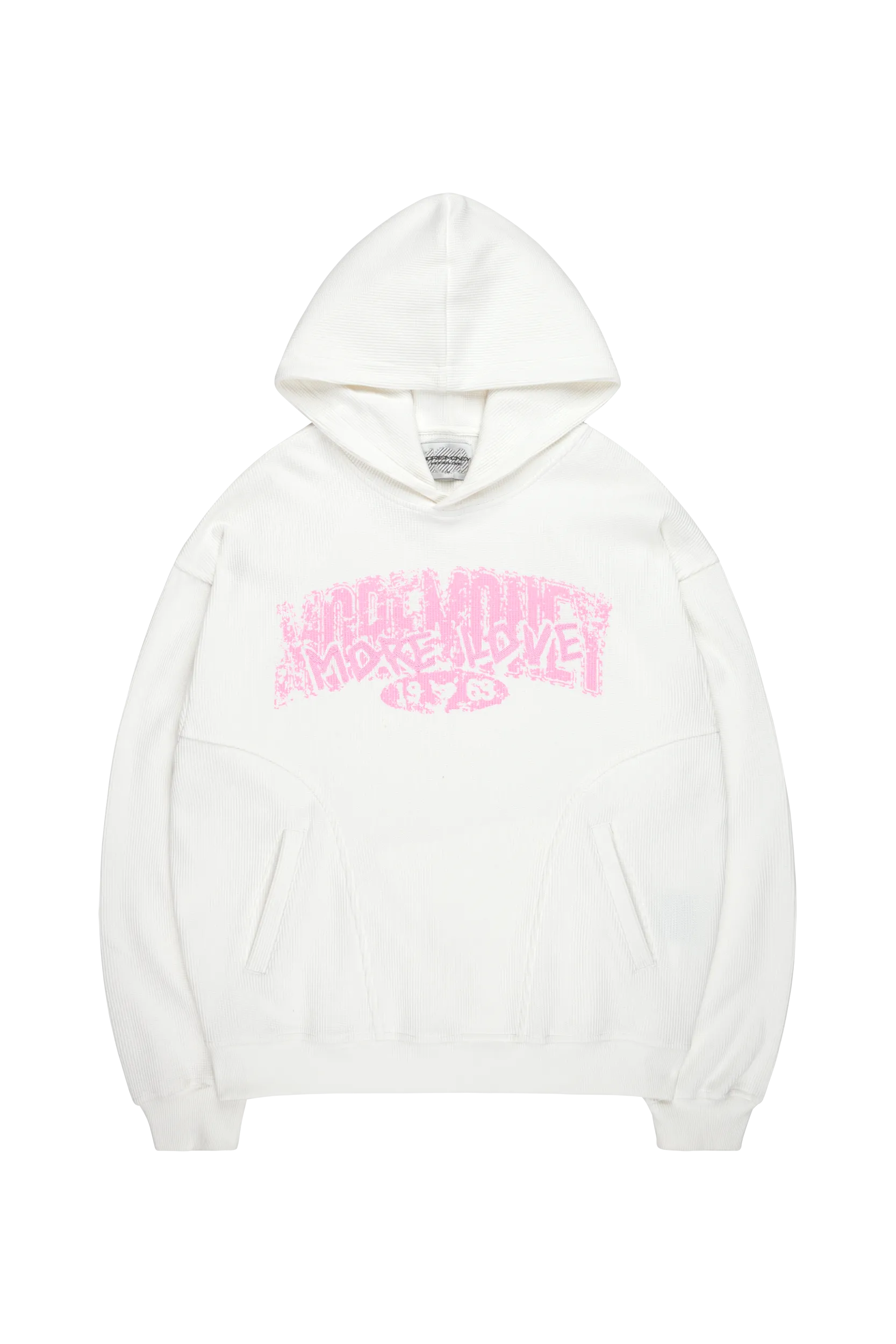 SIGNATURE CREST WAFFLE HOODIE OFF WHITE