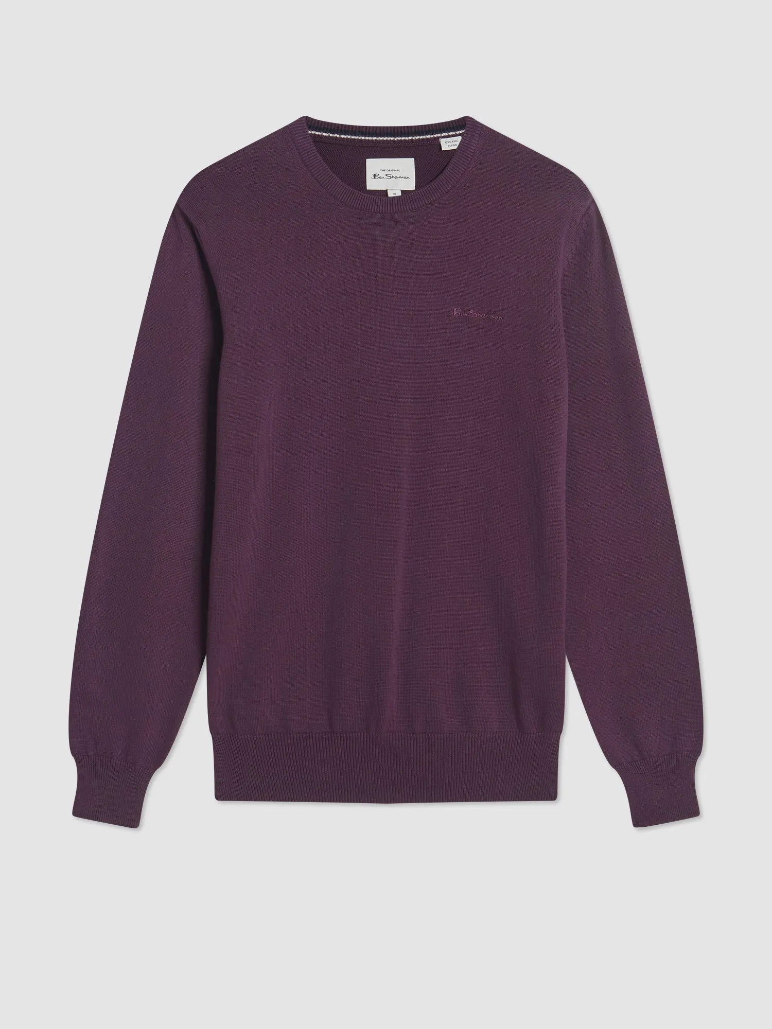 Signature Knitted Crewneck Sweater - Plum