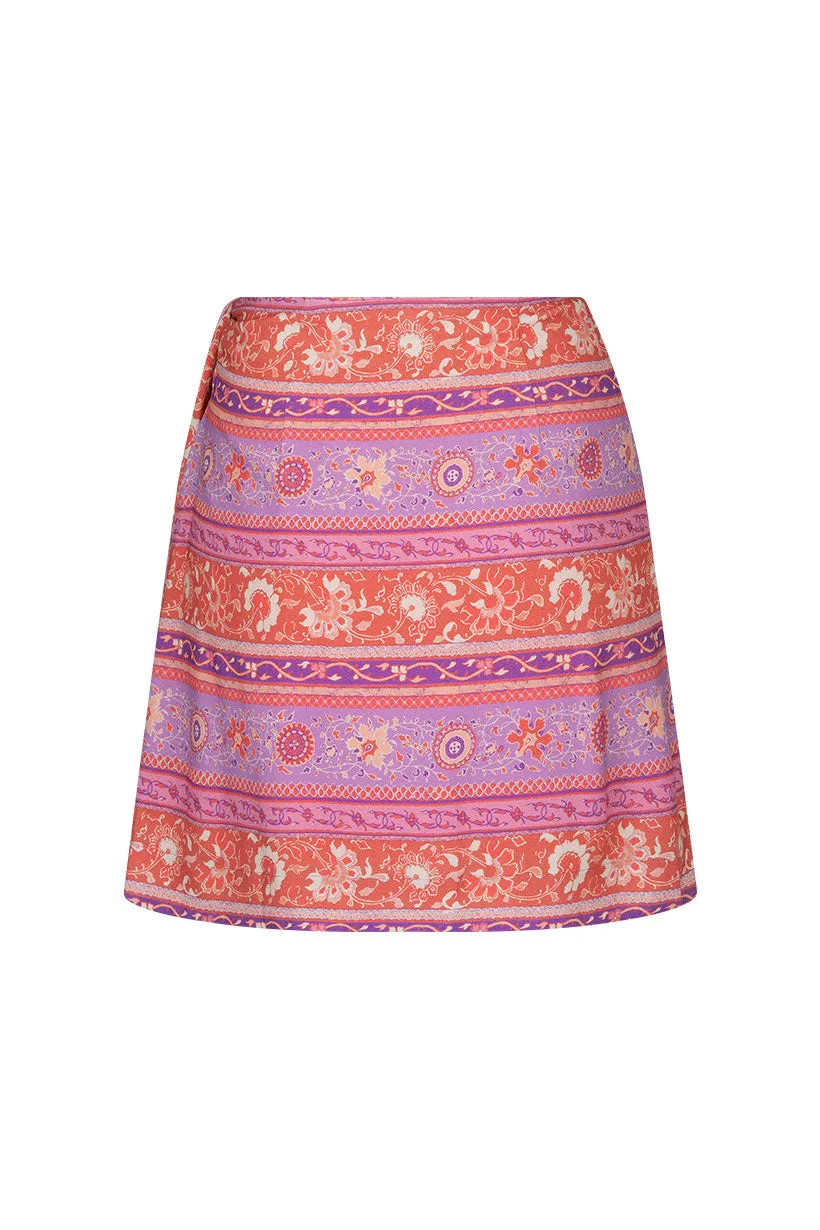 Spell Sunshine Bandit Wrap Mini Skirt - Cayenne