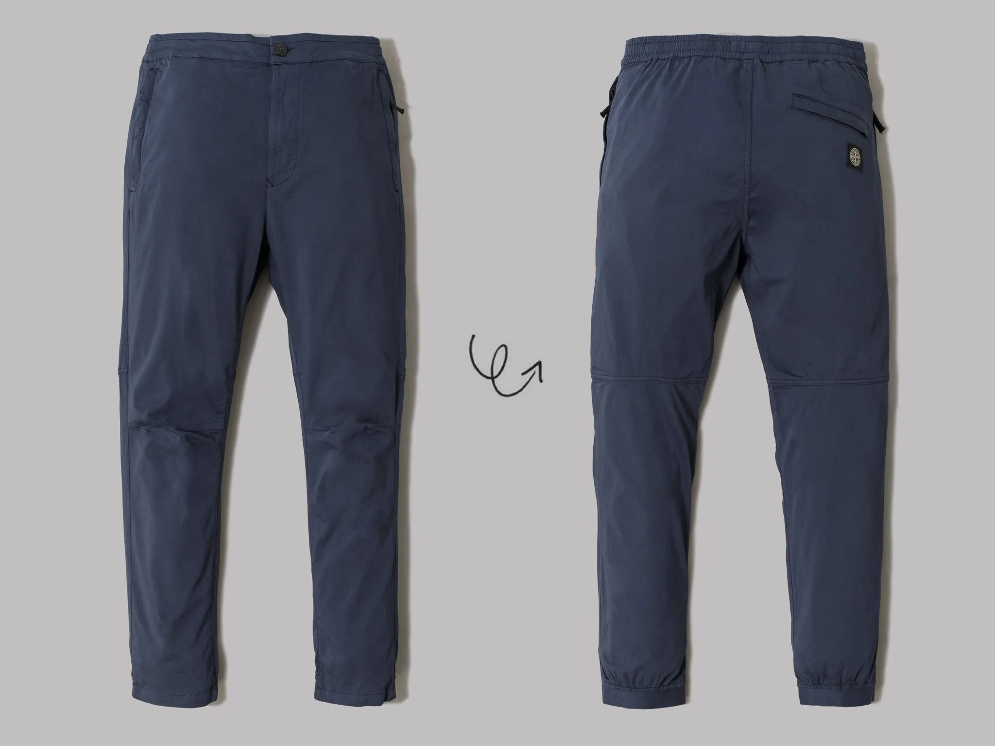 Stone Island Garment Dyed Trousers (Bleu Marine)