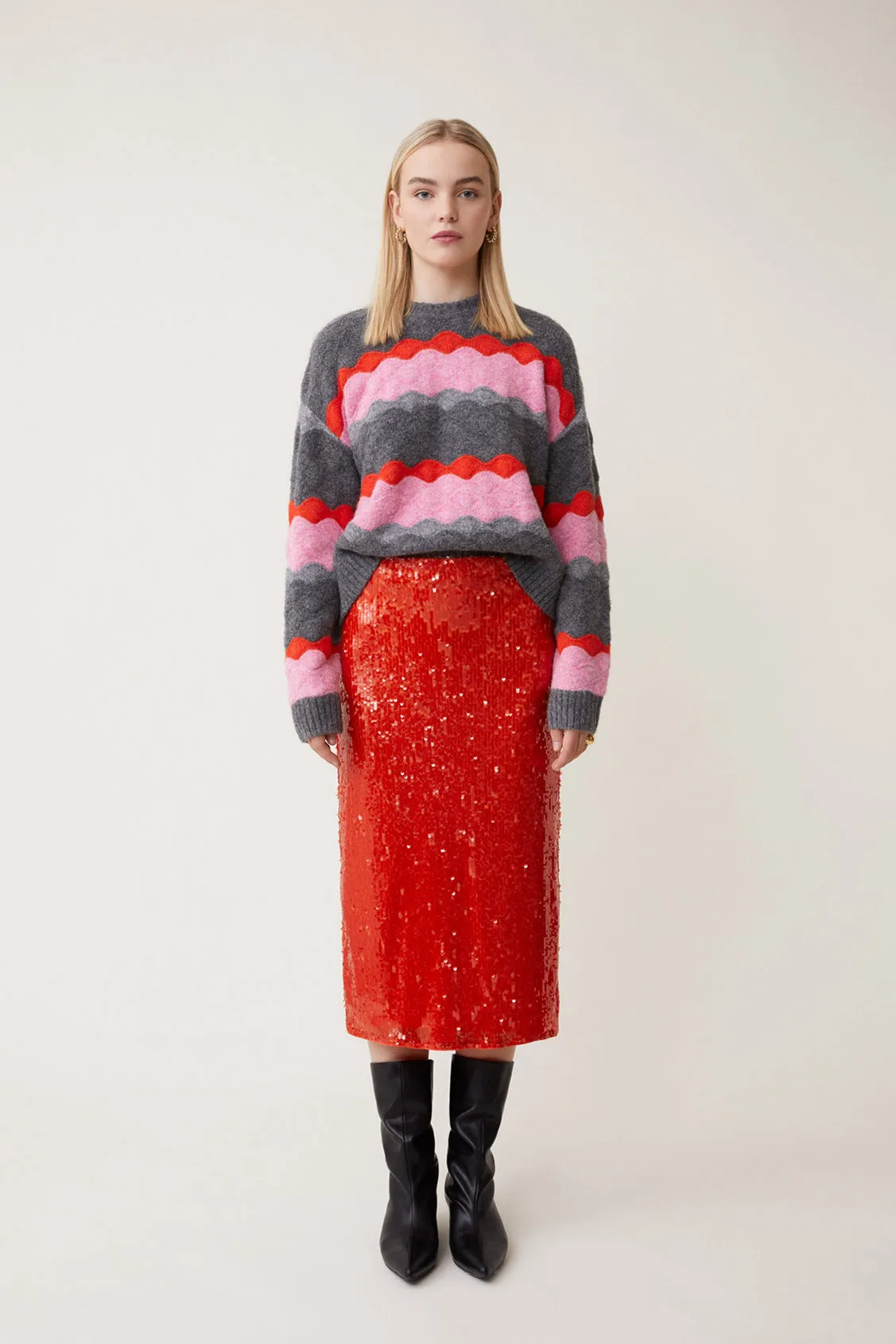 Suncoo Panayo Scallop Pattern Knitted Jumper