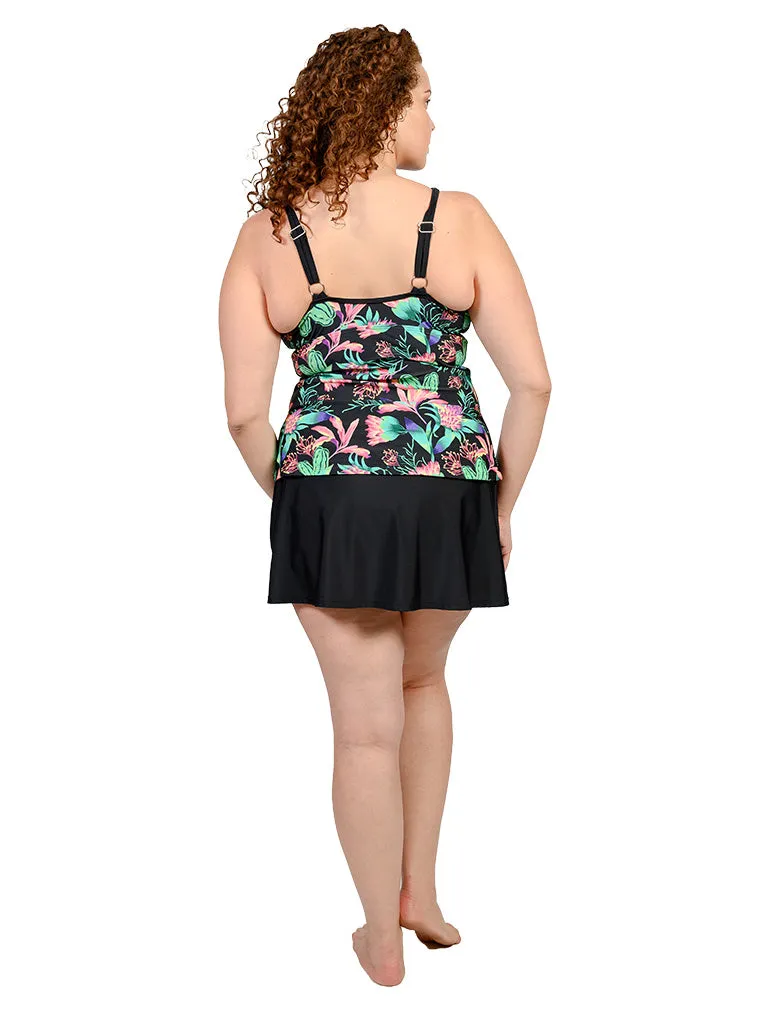 V-neck tankini with skirt bottom in Missy sizes (8-16)