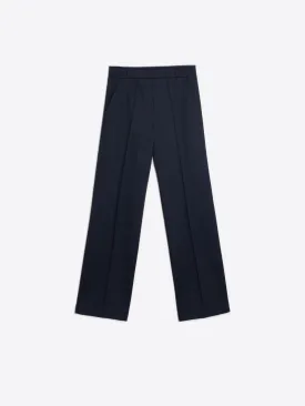 Vilagallo Elisa Navy Blue Stretch Herringbone Trousers