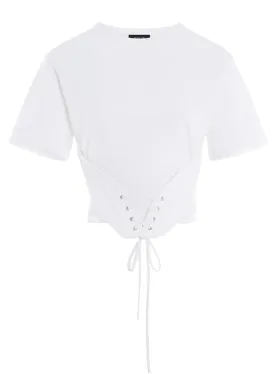 white corseted t-shirt