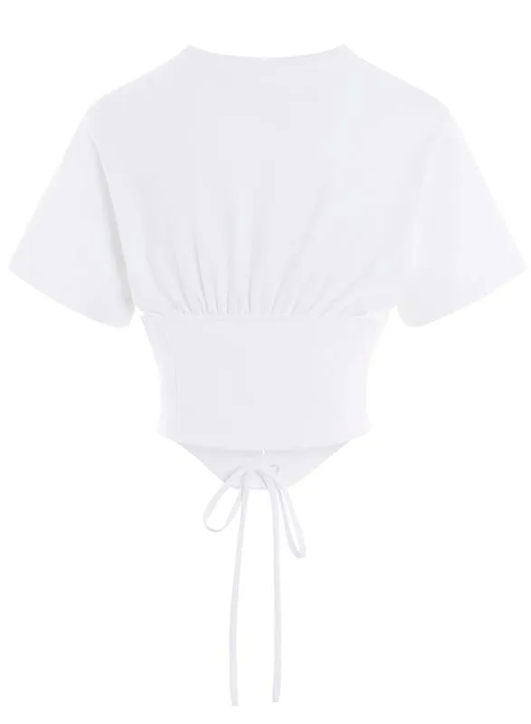 white corseted t-shirt