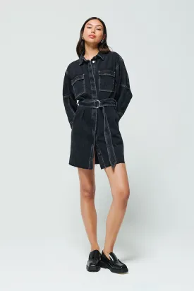 Wilton Utility Shirt Dress - Black Pearl