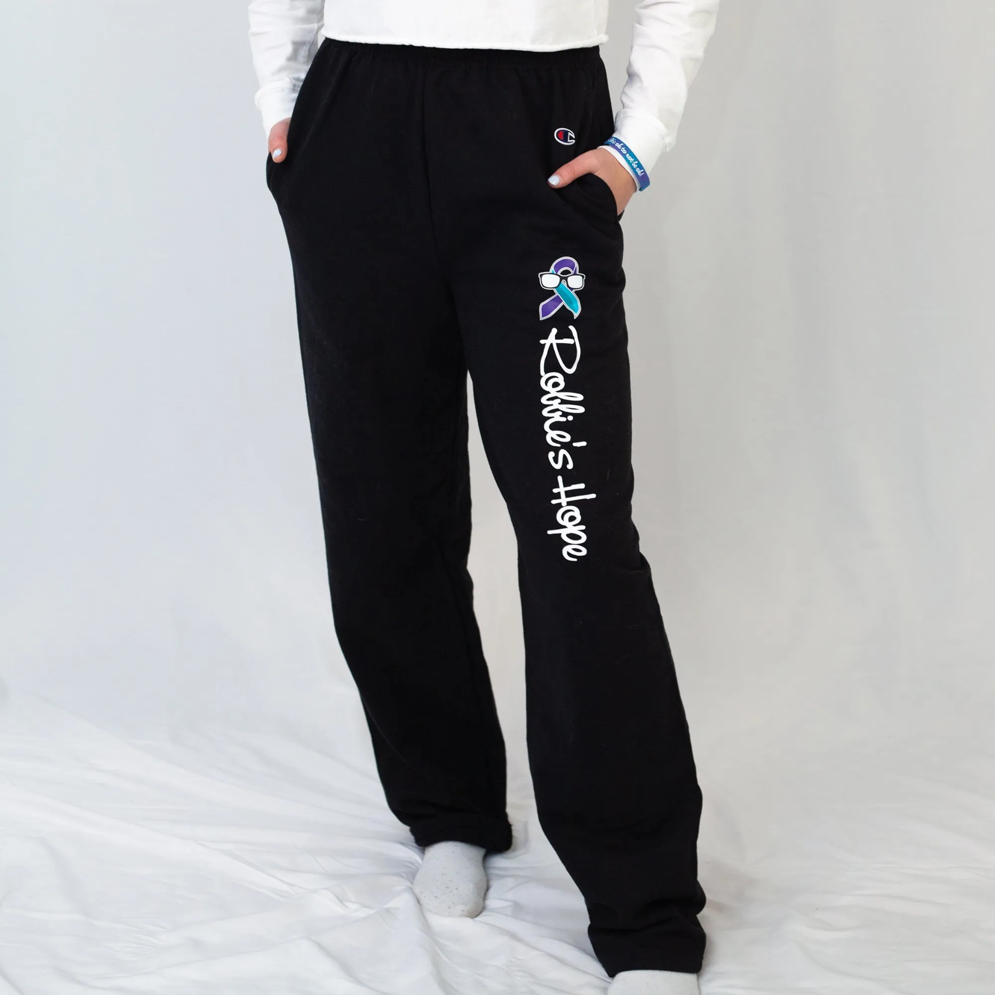 Women's Champion Open Bottom Sweatpants with Pockets