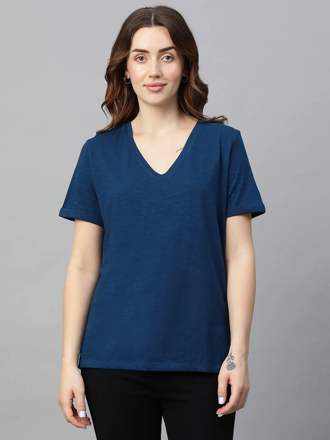 Women's Royal Cotton Regular Fit Tshirt