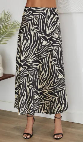 Zebra Print Maxi Skirt