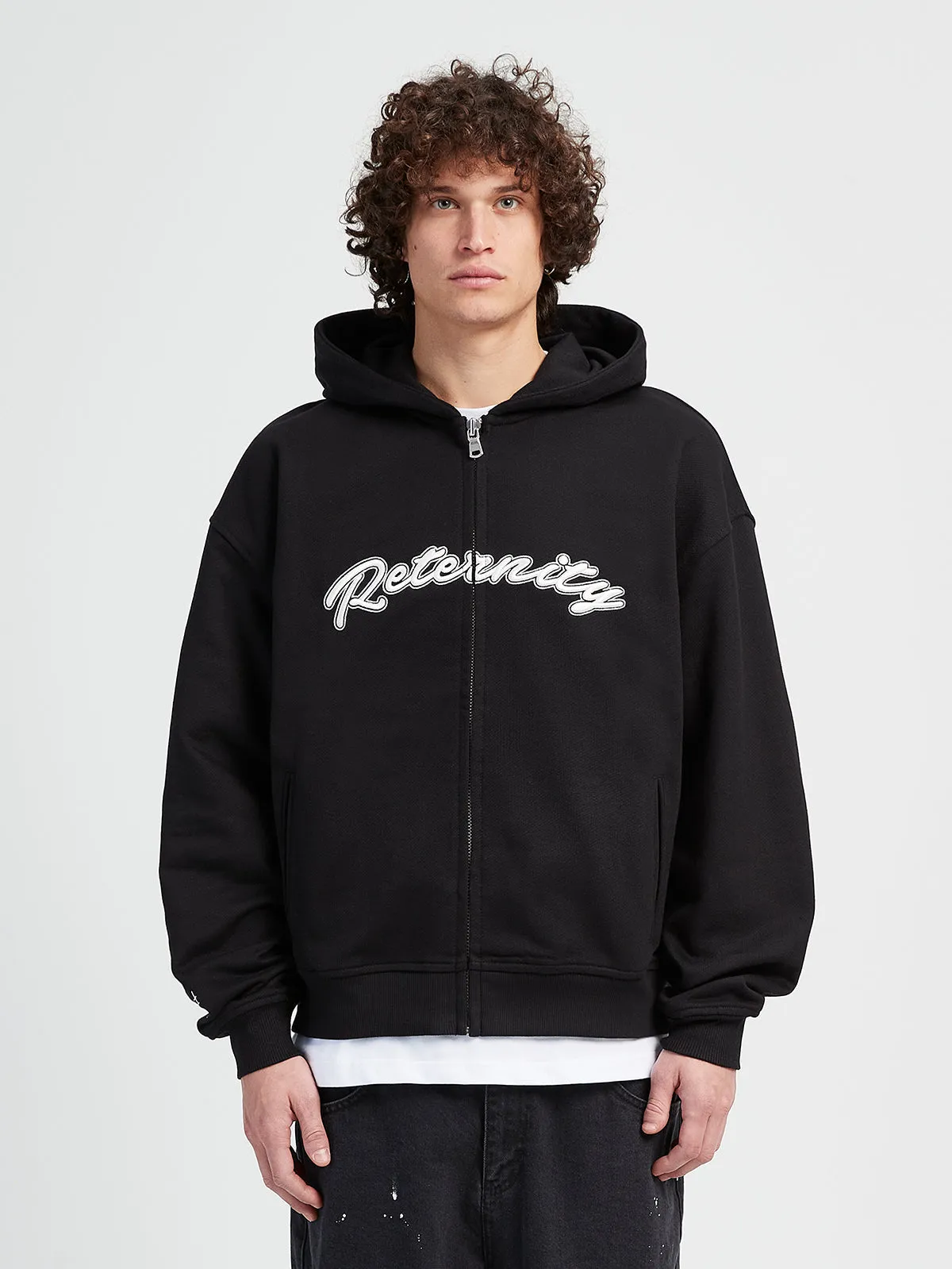 ZIP HOODIE 'THE VISION STAYS' - BLACK