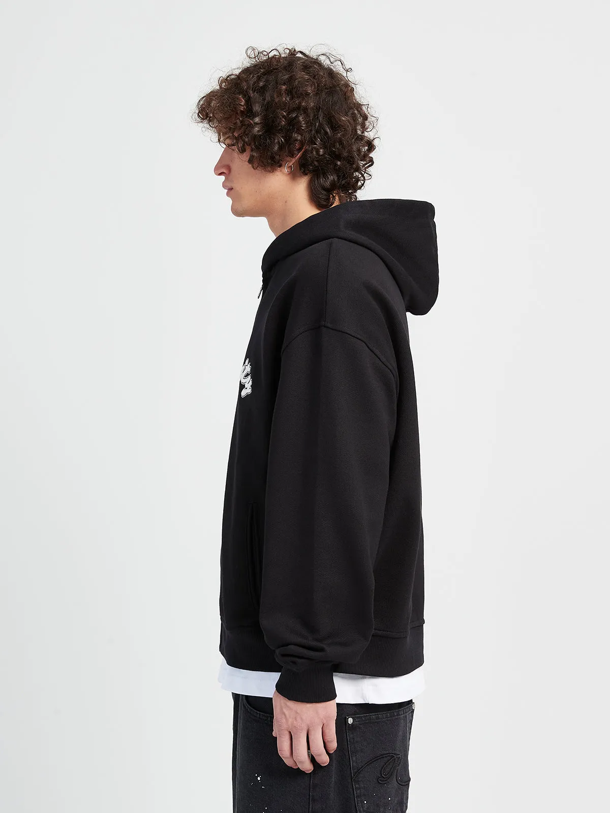 ZIP HOODIE 'THE VISION STAYS' - BLACK